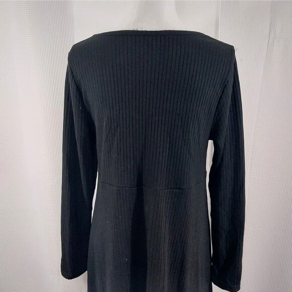 NWOT! OLD NAVY MATERNITY! RICH BLACK RIBBED KNIT LONG SLEEVE DRESS! SZ L - Picture 7 of 11